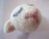 Sweet Sleepy Sheep - Magnet or Brooch - Needle Felted Wool Lamb - Waldorf Plush Barn Animal - Fiber Art