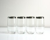 Vintage Silver Rimmed Dorothy Thorpe Mad Men Tumblers