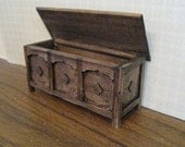 Tudor  Blanket Box, , ,  Twelfth scale dollhouse miniature