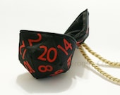 Black and Red D20 Gamer Dice Bag (Small), Dungeons and Dragons, D&D, gamer, coin purse bag, geek, tabletop gaming