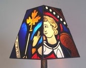 Stained Glass Lampshade - Hand Painted Stained Glass - Annunciation, Church of St. Florian