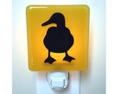 Duck Night Light - Hand Painted Glass Night Light - Duck Gift