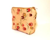 Small Zipper Pouch Small Wallet Cosmetic Pouch  Winking Owls