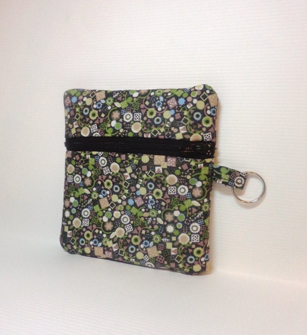 Liberty of London Zipper Pouch Gadget Pouch Small Wallet  Floral and Geometric Print