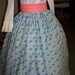 Colonial,Civil War,Victorian,costume Long SKIRT and Sash one size fit all  Blue with peach flowers with Peach Sash