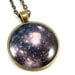 Science Callisto Moon Necklace Glass Tile Jewelry Antique Brass