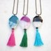 Boho tassel necklace agate necklace gyspsy stone necklace simple stylish necklace hippie jewelry  CHOOSE COLOR