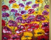 TULIPS Original Flowers Oil Painting Modern Floral Art on Gallery Canvas by Luiza Vizoli