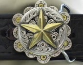 Bullet Belt Buckle Silver Gold Texas Star Nickel 9mm Luger
