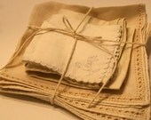 Destash Four pc bundle Embroidered napkins Prim Shabby