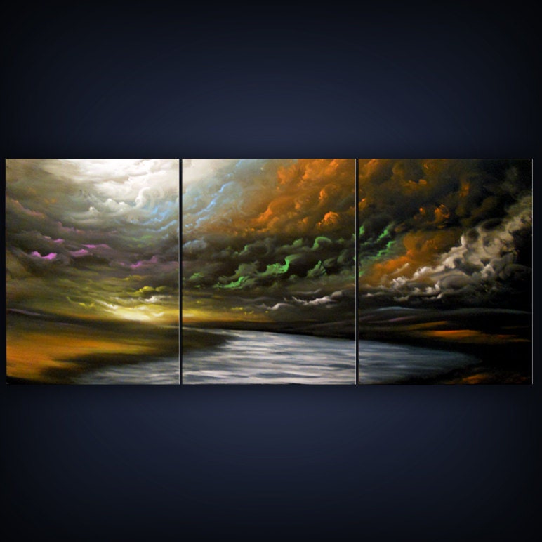 art acrylic landscape painting abstract painting contemporary large painting landscape tree painting 66 x 28 Mattsart