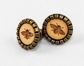 Cameo Post Earrings - Bumble Bee / Insect (Mustard Yellow)