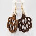 Wood Earrings - Modern Floral Cutouts (Laser Cut Walnut)