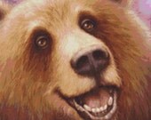 Contemporary Cross Stitch Kit 'Happy Bear' By Randy Kitt  - NeedleCraft Kit