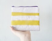 the striped chartreuse pouch ... eco-friendly cotton zipper pouch