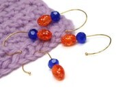 Removable Stitch Markers Set, DIY Crochet, Snag Free Stitch Markers, Orange, Blue, Gift for Crochet, TJBdesigns