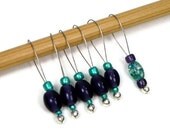 Knitting Stitch Markers Set, Snag Free, DIY Knitting Tools, Violet, Teal, Gift for Knitter, Craft Supplies, TJBdesigns