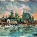 Maine Seascape Painting, ocean harbor scene as seen on You Tube,  by  Russ Potak