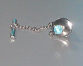 Father's Day Clear Blue Apatite Gentleman's Tie Tack