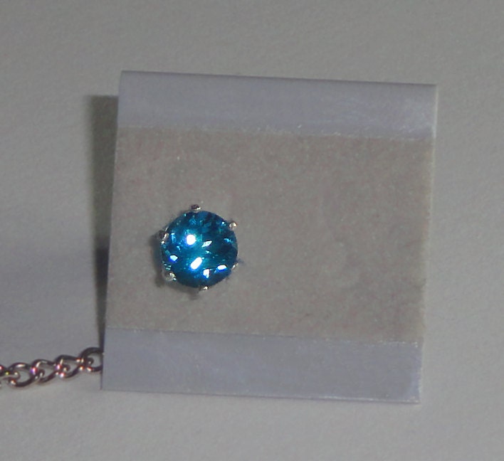London Blue Topaz Sterling Silver Tie Tack Father's Day Gift for Dad