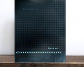 Teal Geometric, Don't fit in, achromatic housewarming Gift, black blue Typography 18X10