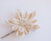 Bridal Star Tsumami Kanzashi Ivory Hair Flower Wedding