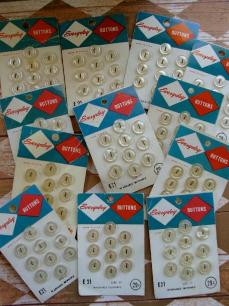 Vintage Kitsch 1950s  Button Dozen Sets on Original Cards