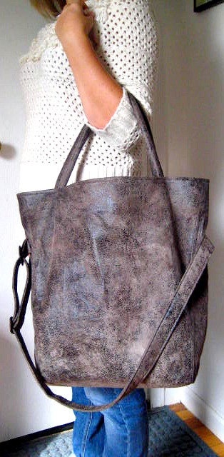 Stone Grey Handbag, Tote Bag Shoulder Bag, Faux Suede Stone Grey Bag
