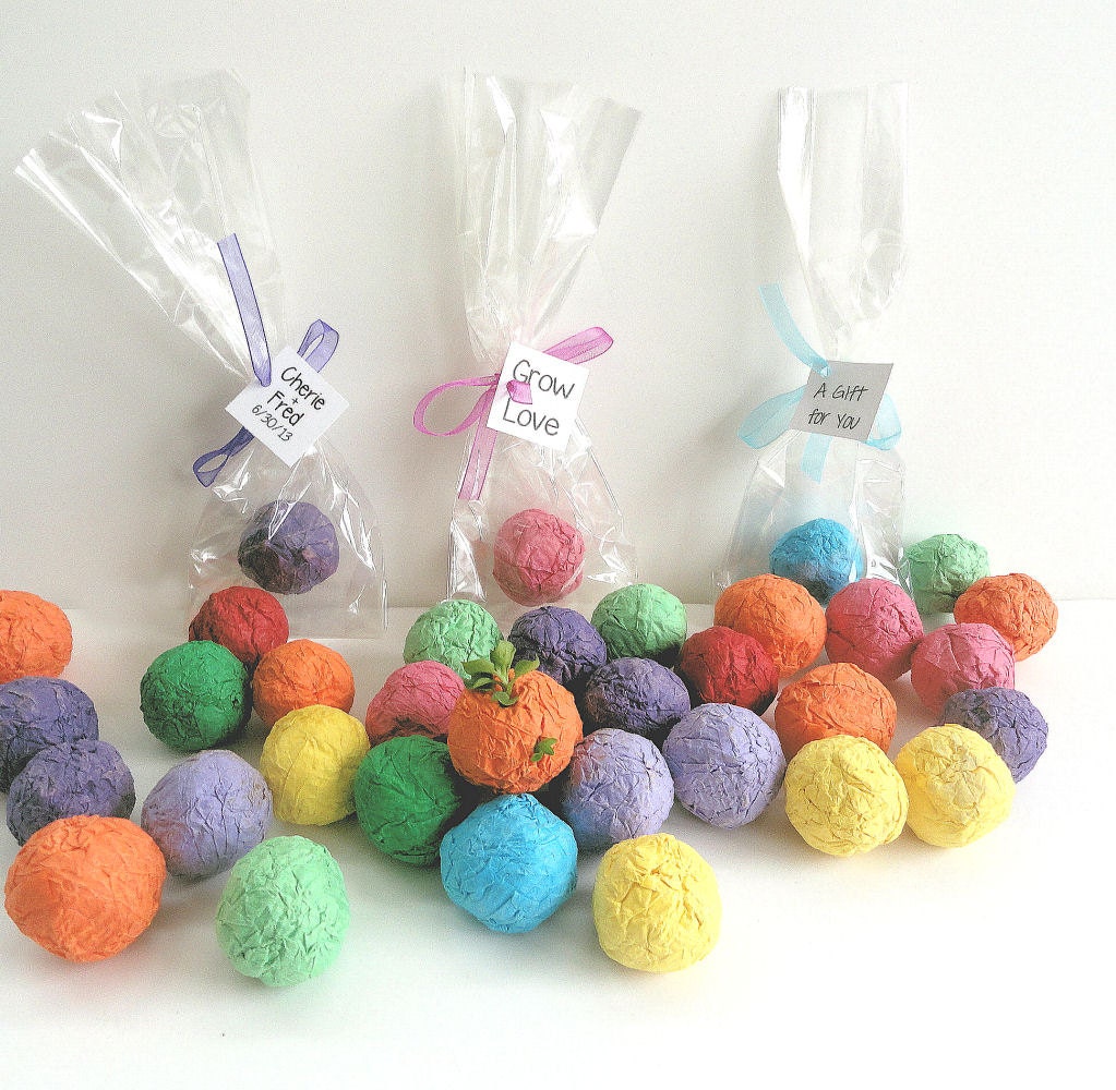 100 Flower Seed Balls Wedding Favors Party Favors Table Decoration by Nature Favors