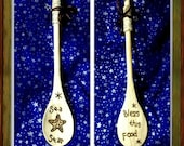 Wood Burned Kitchen Witch Spoon