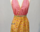 Cute Full (bib) Apron Designer Styled 'Cassie Crossover' By Swankyplace