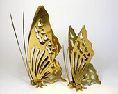 Vintage Brass Butterflies Butterfly Pair Letter Card Holders Desk Accessories Retro Home Decor PeachyChicBoutique on Etsy