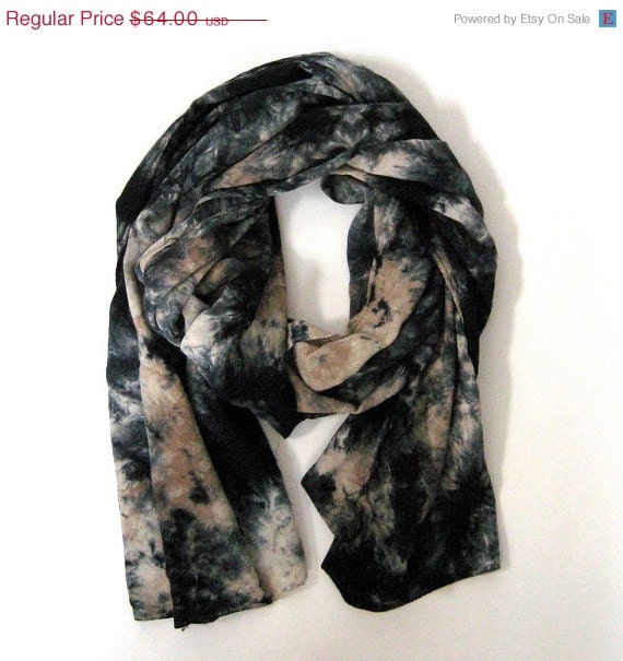SALE Galaxy Black Hand Dyed Scarf