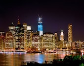 New York City NYC Skyline NIGHT Tribute in Lights Lower Manhattan 12x36 Panoramic Photo Poster Cityscape