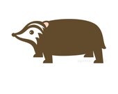 Badger wall decal Woodland Forest Animal decor -  12 x 6 inches