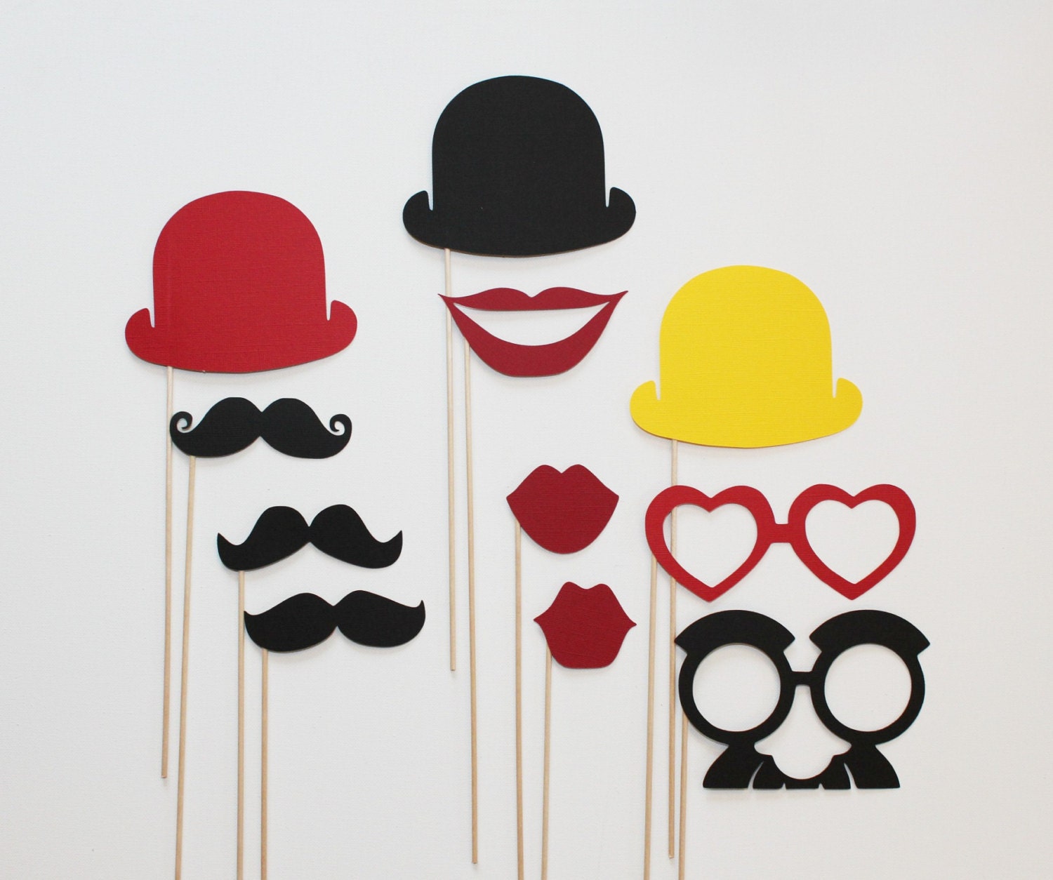 Circus Photo Booth Props - 11 piece set - Birthdays, Weddings, Parties - Photobooth Props