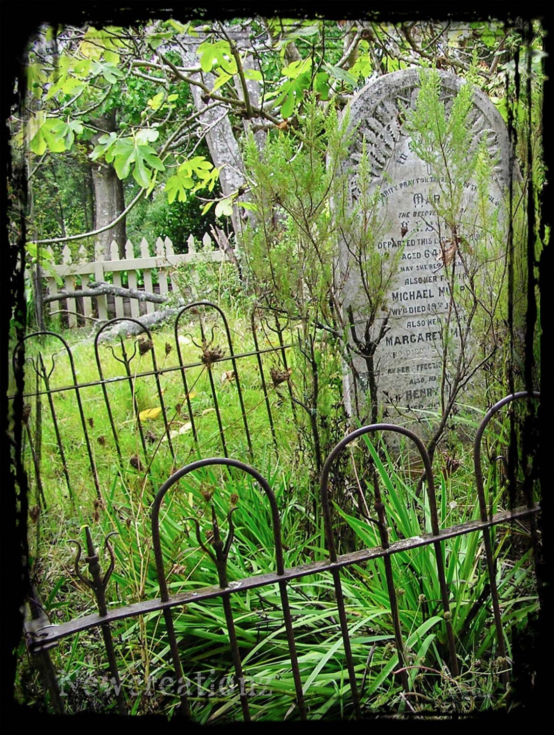 Printable gravestone graveyard photographic print  8x10 10x10 16x20 11x14 20x30