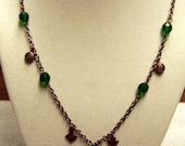 Antique Copper St. Patrick's Day Pewter Necklace