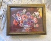 Vintage  Chocolate Box Cigarette Box Stationary Vanity Case Mirror