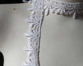 White Venise Lace American made, Dyeable, for Bridal, Garters, Dedication or Baptism Gowns, Garments, Costumes
