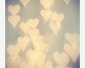 SALE Fine Art Abstract Photograph Print - spring love White hearts plum purple cream romantic dreamy vintage 5x5