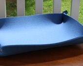Felt Basket in 5MM Thick Virgin Merino Wool Felt in Wedgewood