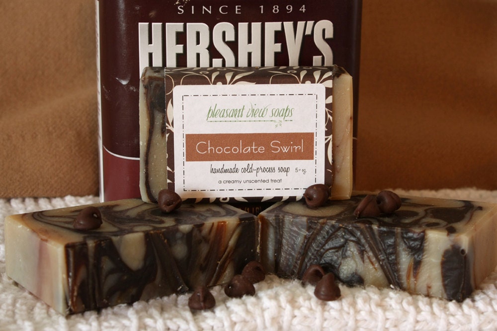 Chocolate Swirl Soap Handmade Cold-Process Bar