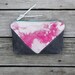 pink denim & putty waxed canvas hand dyed bleached pink utility pouch make up case zippered purse