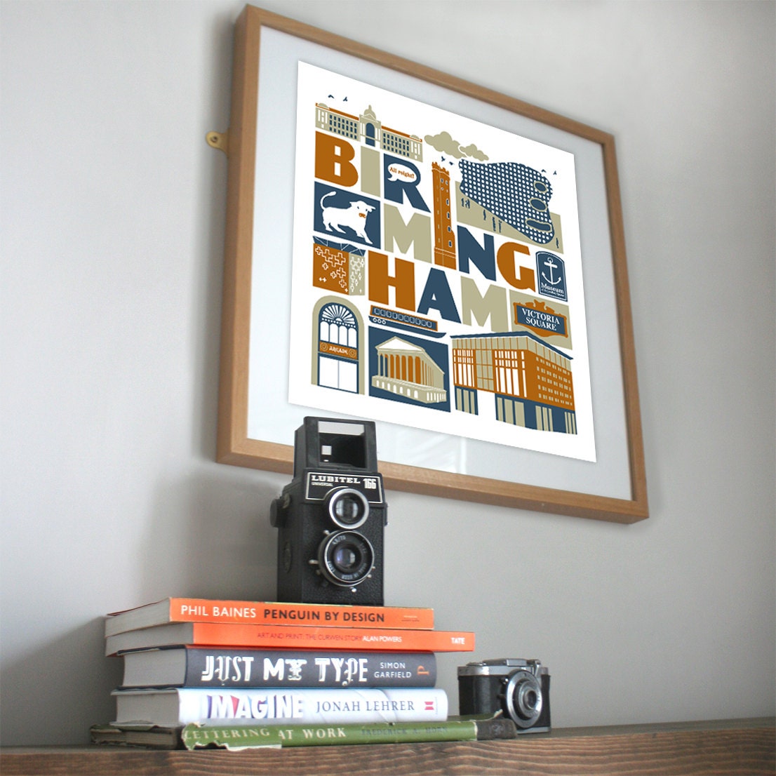 Birmingham UK typographic city print