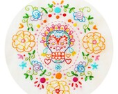 Marigold Sugar Skull Embroidery Pattern PDF
