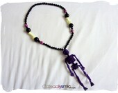 Voodoo Glitter Skeleton Necklace (Purple)