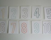 3x4 hand stitched number cards, project life