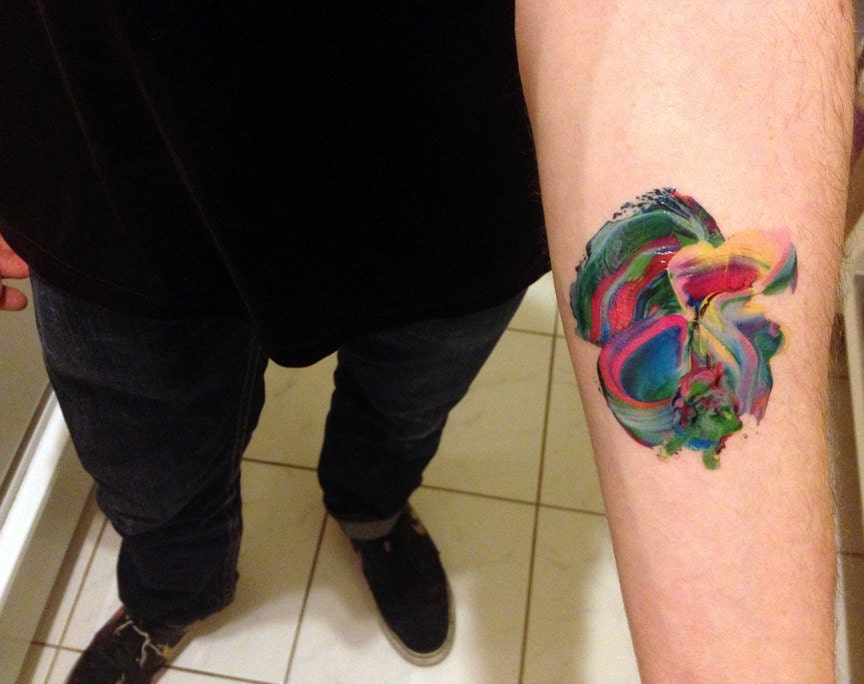 Paint Swirl Temporary Tattoo