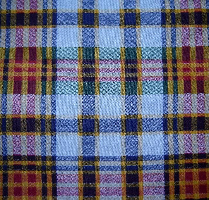 1960s cotton plaid fabric just under 5 yards - charity for animals